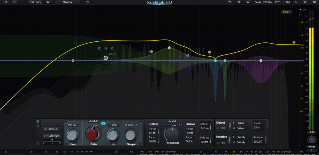 kirchoff eq customisability and analogue characteristics. analogue eq mode.