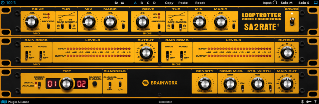 Looptrotter SA2RATE 2 Plugin Review Graphical User Interface.